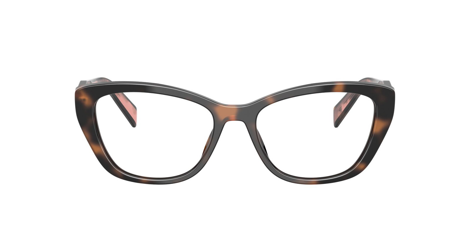 Das Bild zeigt die Prada Brille 19WV in Mauve schildpatt von vorne.